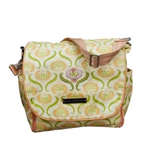 Petunia Pickle Bottom Convertible Diaper Bag Backpack Tote  Green/Pink